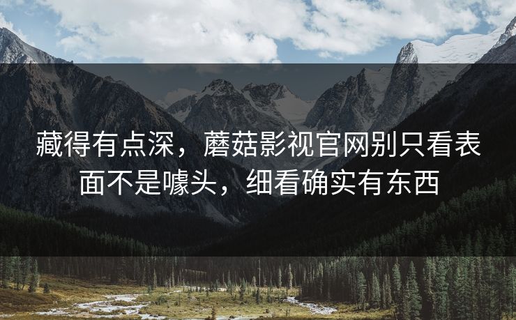 藏得有点深，蘑菇影视官网别只看表面不是噱头，细看确实有东西