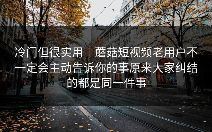 冷门但很实用｜蘑菇短视频老用户不一定会主动告诉你的事原来大家纠结的都是同一件事