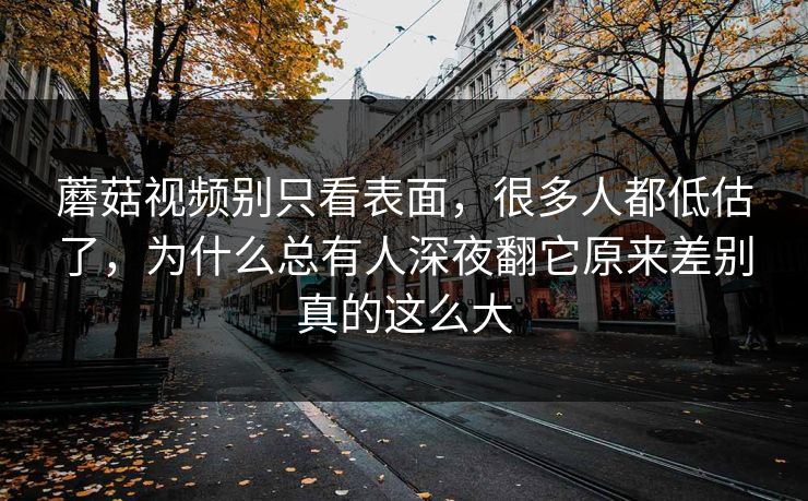 蘑菇视频别只看表面，很多人都低估了，为什么总有人深夜翻它原来差别真的这么大