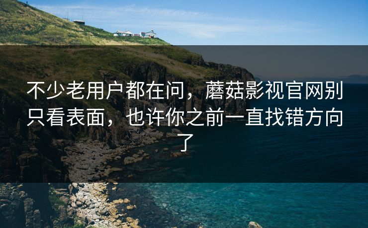 不少老用户都在问，蘑菇影视官网别只看表面，也许你之前一直找错方向了