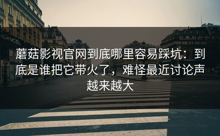 蘑菇影视官网到底哪里容易踩坑：到底是谁把它带火了，难怪最近讨论声越来越大