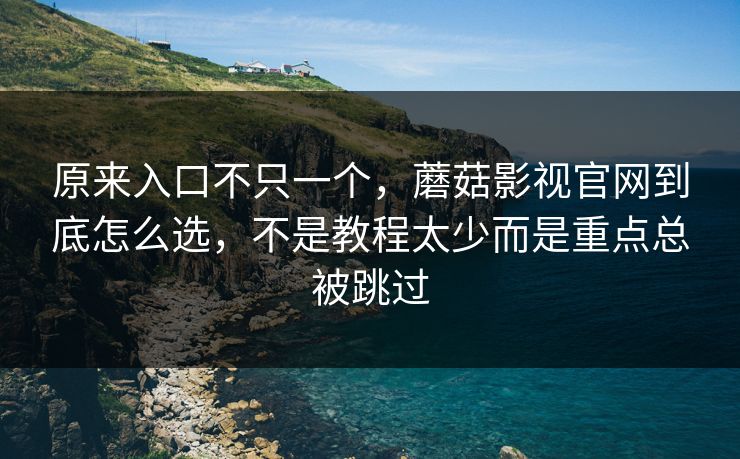 原来入口不只一个，蘑菇影视官网到底怎么选，不是教程太少而是重点总被跳过